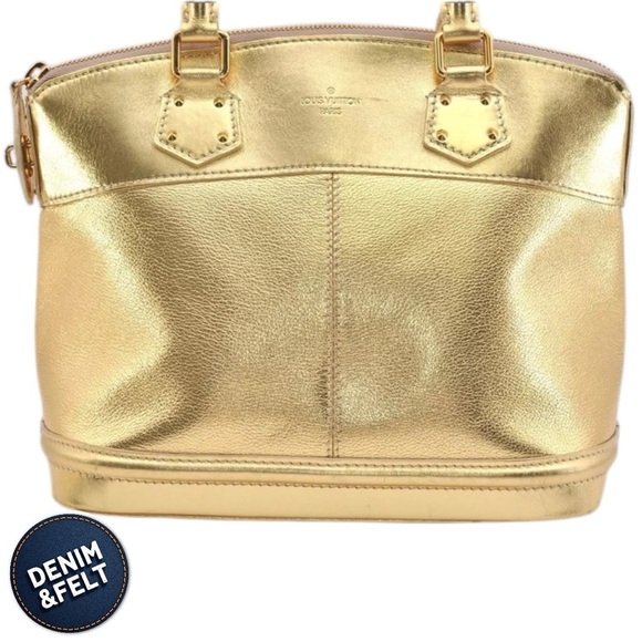 LOUIS VUITTON GOLD LEATHER SUHARI LOCKIT PM HAND BAG/PURSE/TOTE | RARE!! 💛💛 - Picture 1 of 16